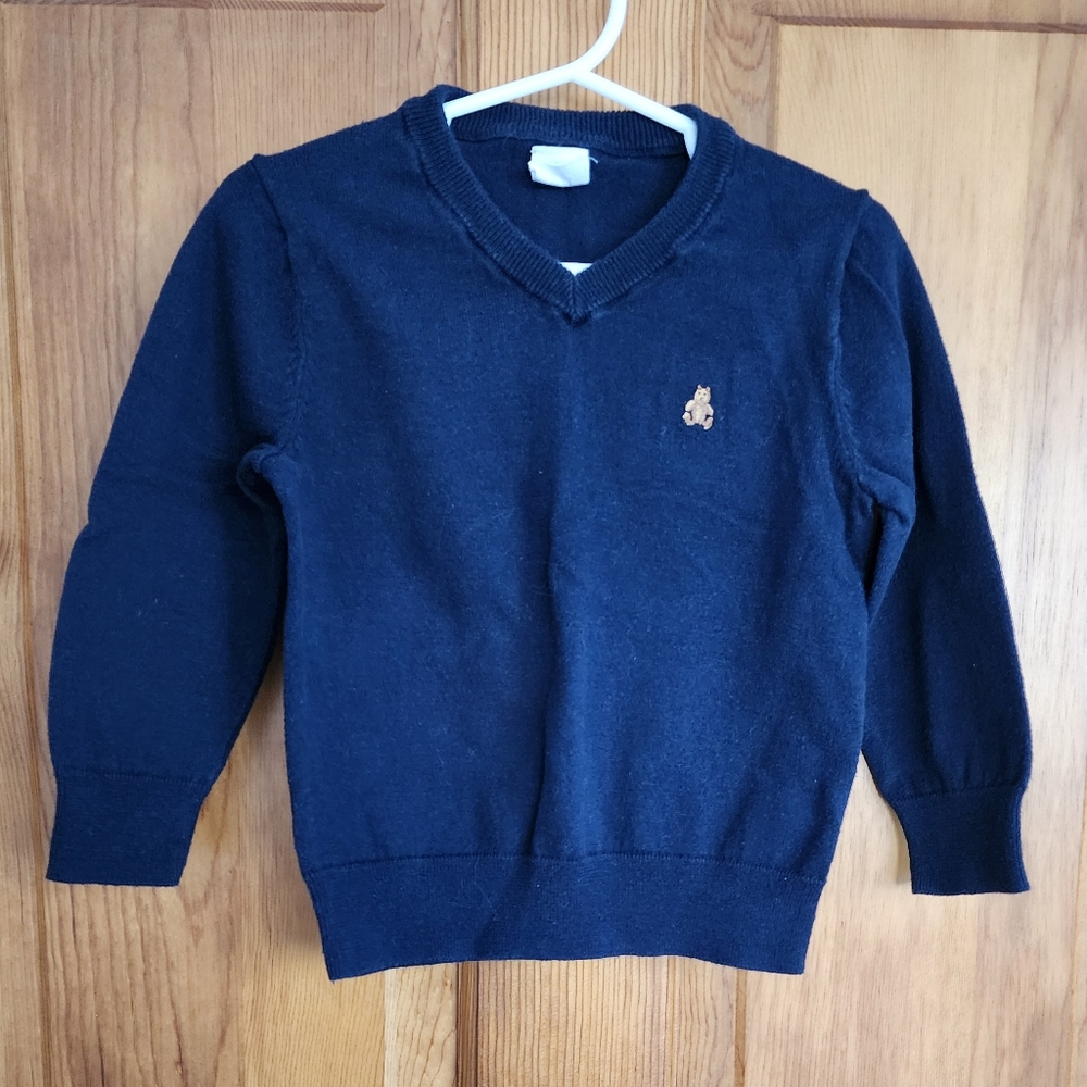 Baby Gap Toddler Boy V-Neck Sweater Navy Blue 2T